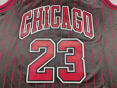 2026 Statement Edition Chicago Bulls 23 JORDAN Black/Red Stripes Basketball Shirt NBA Jersey