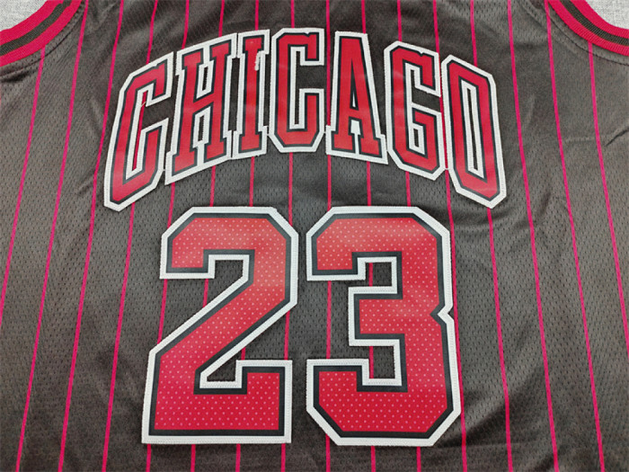 2026 Statement Edition Chicago Bulls 23 JORDAN Black/Red Stripes Basketball Shirt NBA Jersey