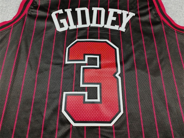 2026 Statement Edition Chicago Bulls GIDDEY 3 Black Stripes Basketball Shirt NBA Jersey