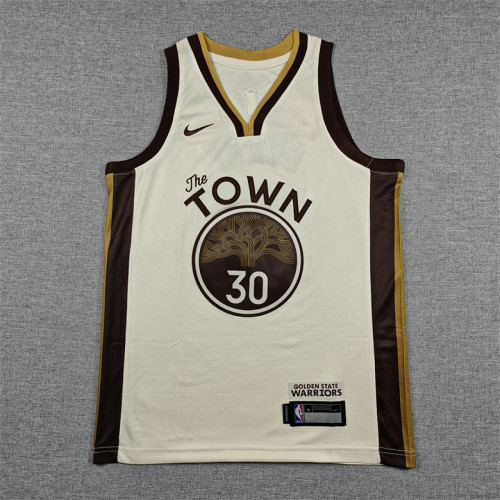 Youth 2026 City Edition Warriors 30 CURRY OFF-WHITE NBA Jersey Child Basketball Shirt