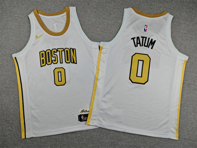 Youth 2026 City Edition Boston Celtics TATUM 0 White NBA Jersey Child Basketball Shirt