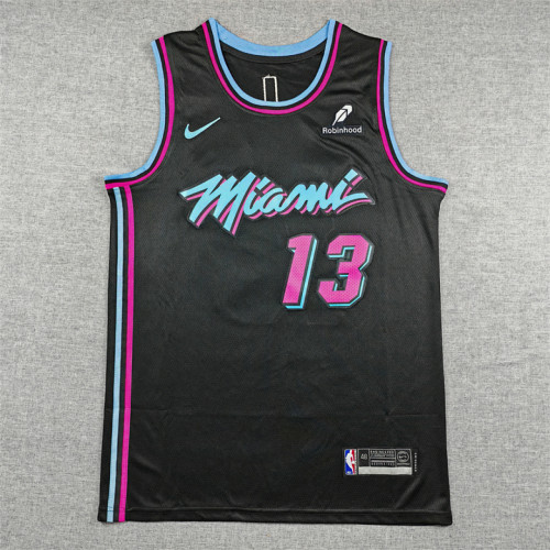 City Edition Miami Heat 13 ADEBAYO Black NBA Jersey Basketball Shirt
