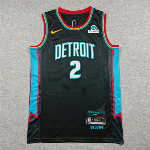 2026 City Edition Detroit Pistons 2 CUNNINGHAM NBA Jersey Black Basketball Shirt
