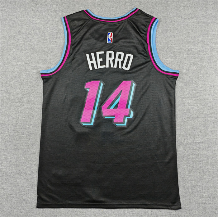 City Edition Miami Heat 14 HERRO Black NBA Jersey Basketball Shirt