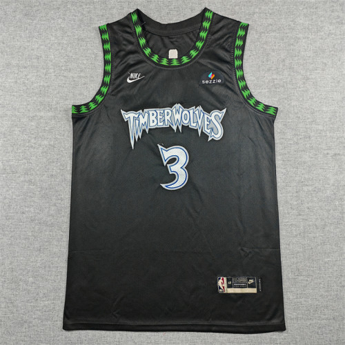 2026 Minnesota Timberwolves McDANIELS 3 Classic Black NBA Jersey Basketball Shirt