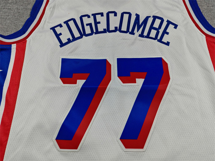 Philadelphia 76ers 77 EDGECOMBE White NBA Jersey Basketball Shirt