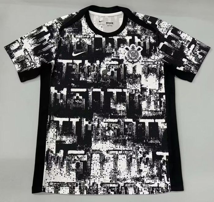 Fan Version 2026-2027 Corinthians Black/White Soccer Pre-match Jersey Football Shirt