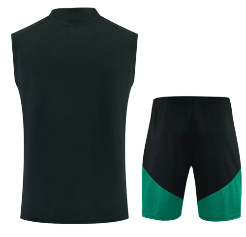 Adult Uniform 2025-2026 Mexico Black Soccer Training Vest and Shorts Football Set