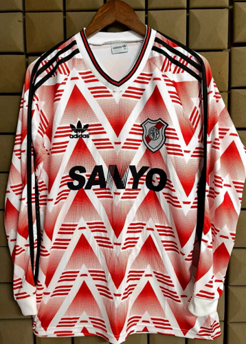Long Sleeve Retro Jersey 1994 River Plate Away Soccer Jersey LS Vintage Football Shirt
