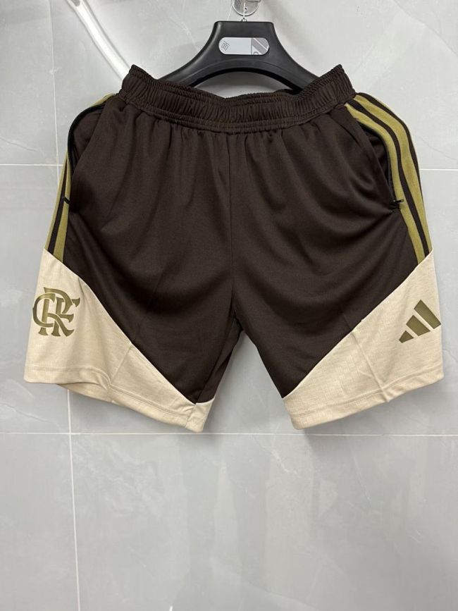 Fan Version 2025-2026 Flamengo Brown Soccer Training Shorts Football Shorts