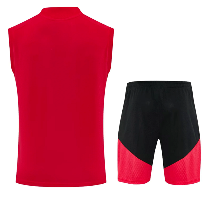 Adult Uniform 2025-2026 Germany Red Soccer Training Vest and Shorts Football Set