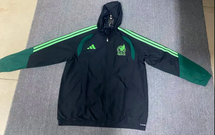with Cap 2026 Mexico Black Soccer Windbreaker Jacket Football Jacket