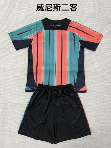 Youth Uniform Kids Kit 2025-2026 Venezia Third Away Soccer Jersey Shorts Child Venice Football Set