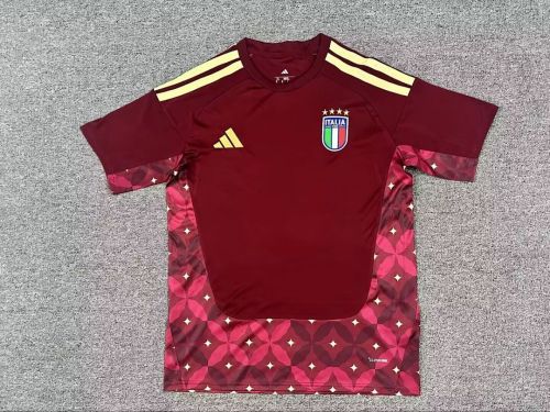 Fan Version 2025-2026 Italy Red Goalkeeper Soccer Jersey Football Shirt