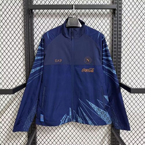 2025-2026 Napoles Dark Blue Soccer Windbreaker Jacket Napoli Football Jacket