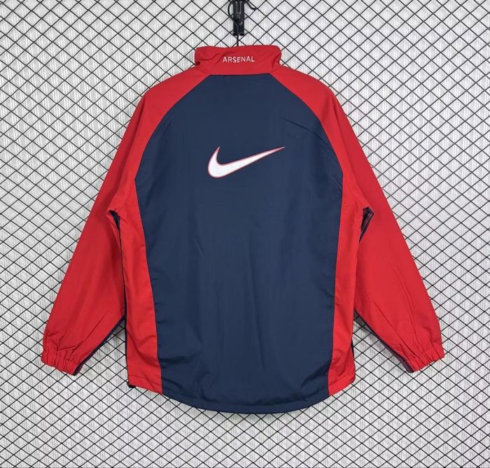 Retro Jacket 1998-1999 Arsenal Dark Blue/Red Soccer Windbreaker Jacket Football Jacket