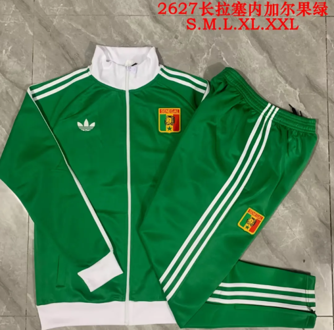 2026 Senegal Green Soccer Windbreaker Jacket Football Jacket and Pants