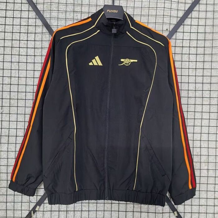 2025-2026 Arsenal Black Soccer Windbreaker Jacket Football Jacket