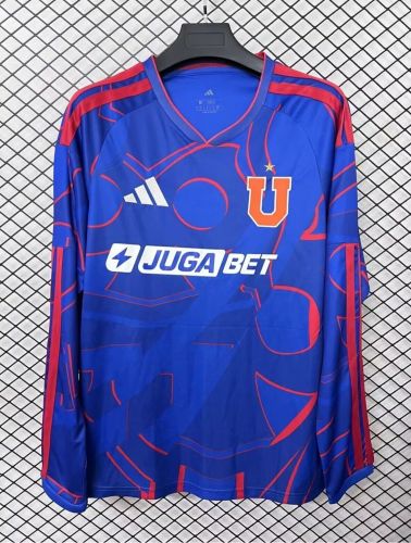 Long Sleeve Fan Version 2026-2027 Club Universidad de Chile Home Soccer Jersey Football Shirt