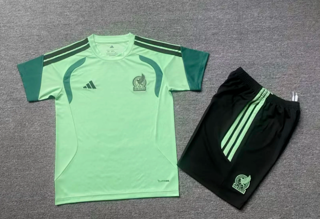 Adult Uniform 2025-2026 Mexico Green Soccer Training Jersey and Shorts Football Kits