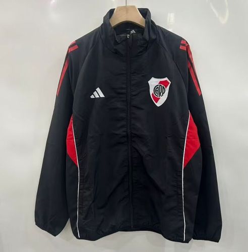 2025-2026 River Plate Black Soccer Windbreaker Jacket Football Jacket