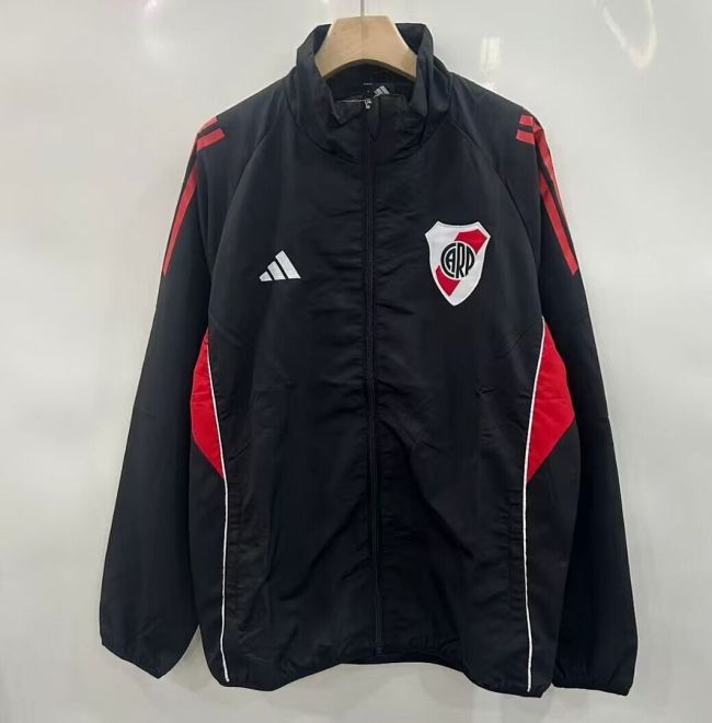 2025-2026 River Plate Black Soccer Windbreaker Jacket Football Jacket