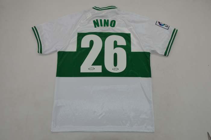 with LFP Patch Retro Jersey 1999-2000 Elche NINO 26 Home Soccer Jersey Vintage Football Shirt