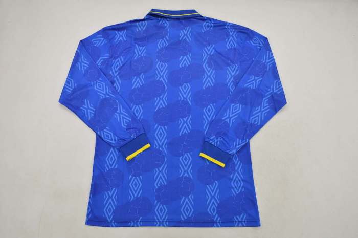 Long Sleeve Retro Jersey 1994 Colombia Away Blue Soccer Jersey Vintage Football Shirt