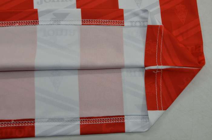 with LFP Patch Retro Jersey 1995-1996 Sporting Gijon H.PEREZ 5 Home Soccer Jersey Vintage Football Shirt