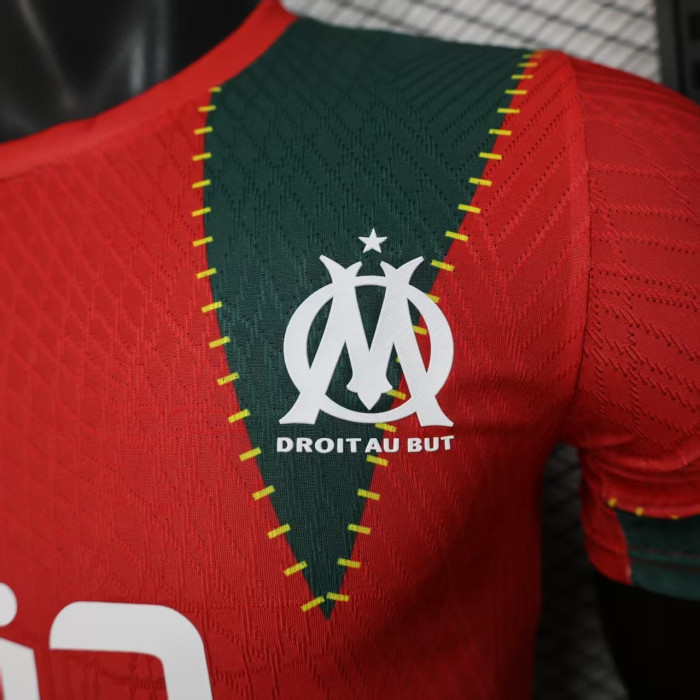 Player Version 2025-2026 Olympique de Marseille Green/Red Special Edition Soccer Jersey Football Shirt