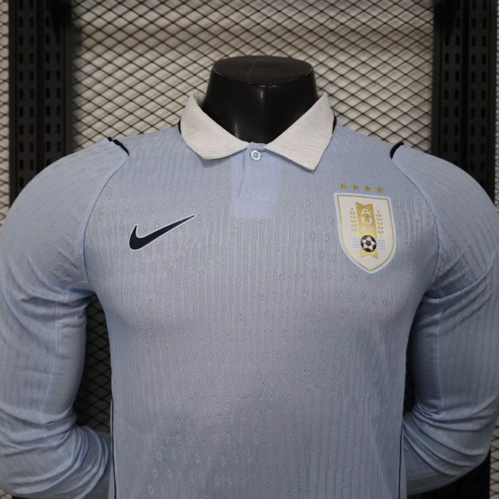 Player Version Long Sleeve 2026 Uruguay Home Soccer Jersey Football Shirt