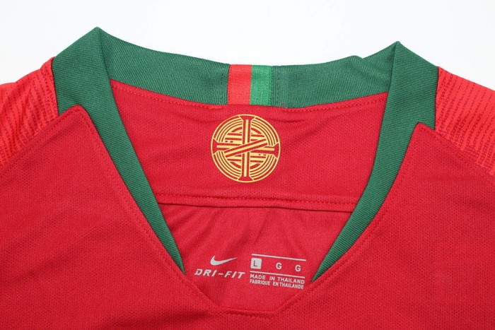 with World Cup Patch Retro Jersey 2018 World Cup Portugal Home Soccer Jersey Vintage Football Shirt