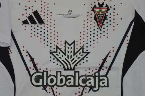 with Front Lettering+Copa De Rey Patch Patch Youth Uniform Kids Kit Albacete 2025-2026 Copa De Rey vs Madrid Home Soccer Jersey Shorts Child Football Set