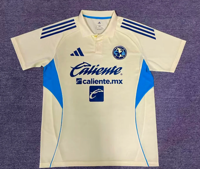 Fan Version 2026-2027 Club America Aguilas Yellow Soccer Polo