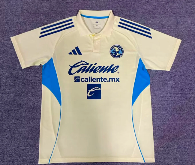 Fan Version 2026-2027 Club America Aguilas Yellow Soccer Polo