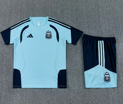 Adult Uniform 2026 Argentina Light Blue Soccer Training Jersey and Shorts Football Kits