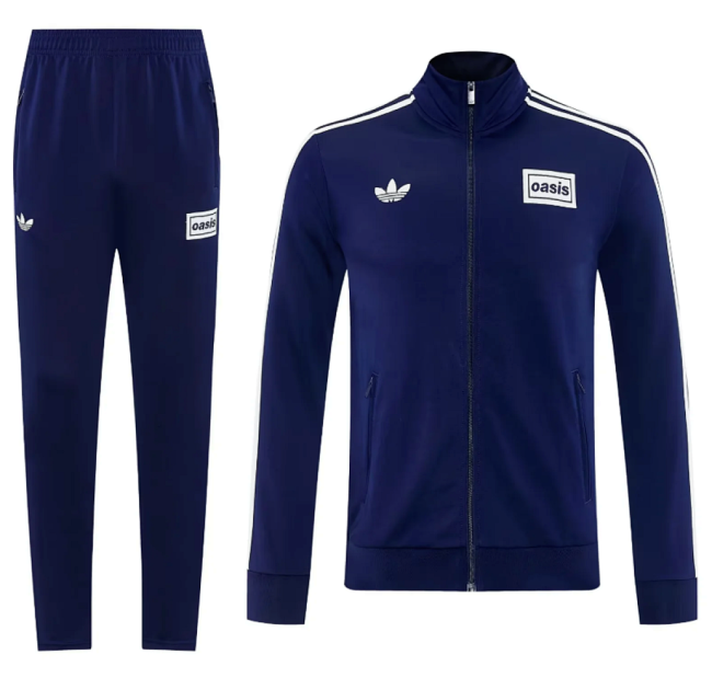 2025-2026 AD Oasis Dark Blue Soccer Jacket and Pant Football Tracksuit