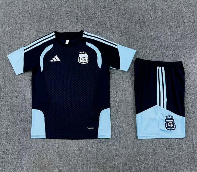 Adult Uniform 2026 Argentina Dark Blue Soccer Training Jersey and Shorts Football Kits