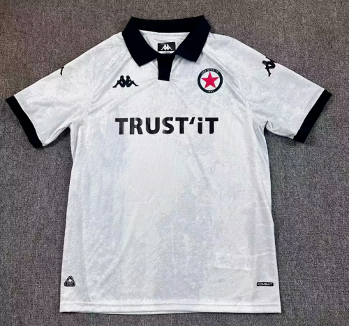 Fan Version 2025-2026 Crvena zvezda Football Shirt Vintage Red Star Belgrade Away White Soccer Jersey