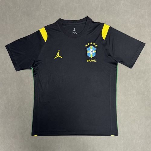Fan Version 2026 Brazil AJ Black/Yellow Soccer Jersey Brasil Camisetas de Futbol T-shirt