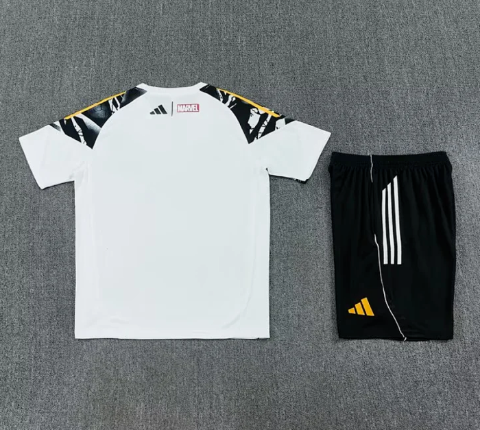 Adult Uniform 2026 Real Madrid White marvel Soccer Training Jersey and Shorts Football Kits