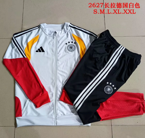 2026 Germany White Soccer Windbreaker Jacket Football Jacket and Pants