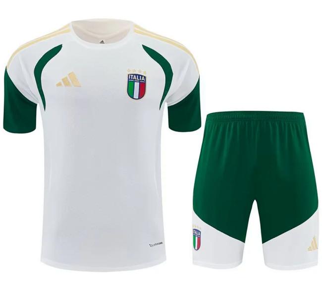 Adult Uniform 2026 Italy White Soccer Training Jersey and Shorts Football Kits