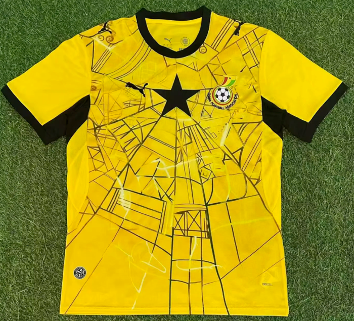 Fan Version 2026 Ghana Yellow Soccer Jersey Football Shirt