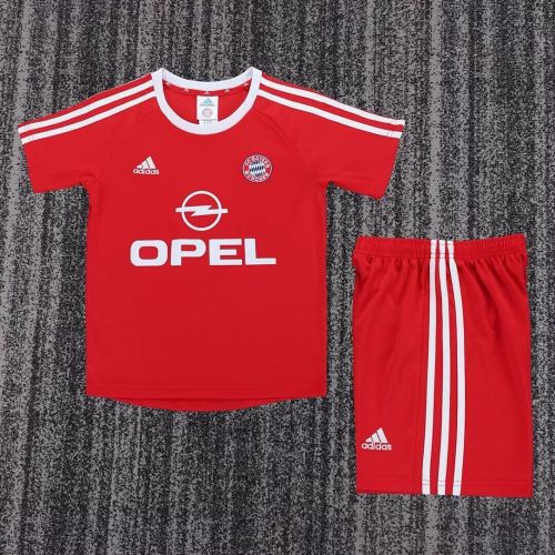 Retro Youth Uniform Kids Kit 2001-2002 Bayern Munich Home Soccer Jersey Shorts Vintage Child Football Set