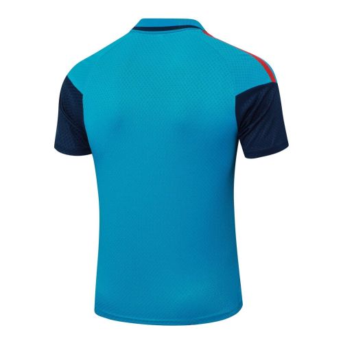 with Zipper Player Version 2026 Spain Blue Soccer Polo