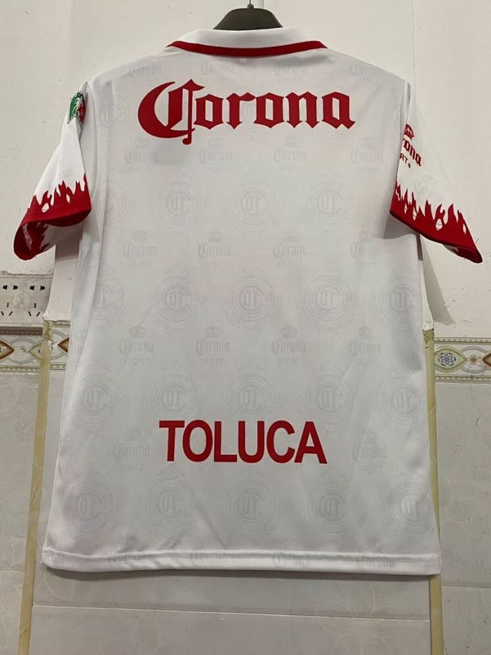 Retro Jersey 1997-1998 Deportivo Toluca Away White Soccer Jersey Vintage Football Shirt