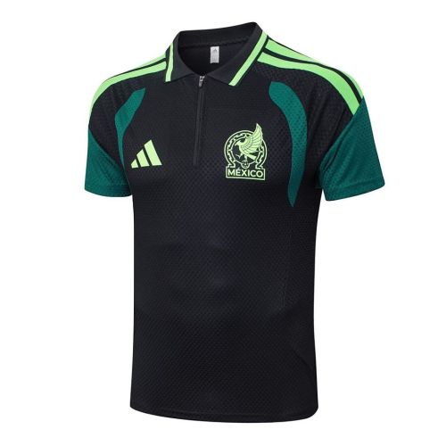 with Zipper Player Version 2026 Mexico Black Soccer Polo