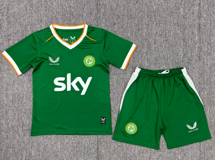 Youth Uniform Kids Kit 2026 Ireland Home Soccer Jersey Shorts Child Football Set
