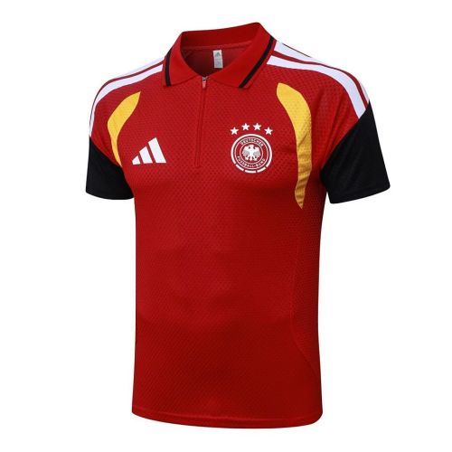 with Zipper Player Version 2026 Germany Red Soccer Polo